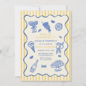 Invitation Hand Drawn Italian Holy Cannoli Birthday (Devant)