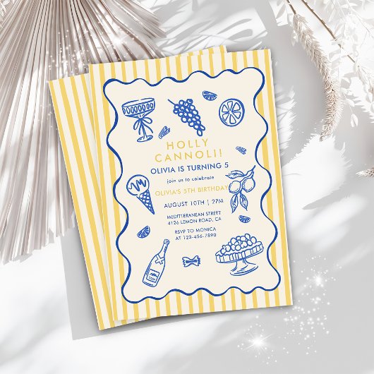Invitation Hand Drawn Italian Holy Cannoli Birthday