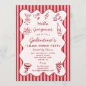 Invitation Hand Drawn Italian Pasta Dinner Galentines Party (Devant)