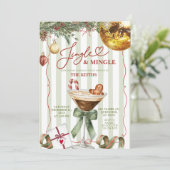 Invitation Hand Drawn Jingle and Mingle Christmas Party (Debout devant)