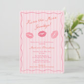 Invitation Hand-drawn Kiss The Miss Goodbye Bridal Shower (Debout devant)