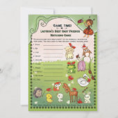 Invitation Hand-Drawn Ladybug & Friends Baby Animal Matching  (Devant)