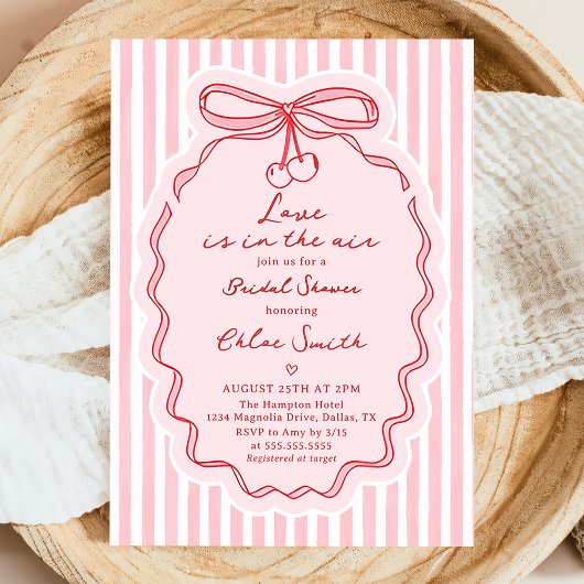 Invitation Hand Drawn Love Is In The Air Bow Bridal Shower