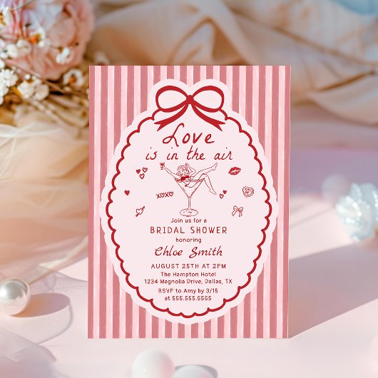 Invitation Hand Drawn Love Is In The Air Bow Bridal Shower