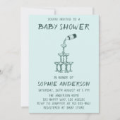 Invitation Hand Drawn Minimalist Baby Shower Party  (Devant)