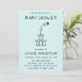Invitation Hand Drawn Minimalist Baby Shower Party  (Debout devant)