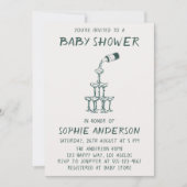 Invitation Hand Drawn Minimalist Baby Shower Party  (Devant)