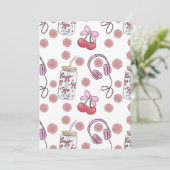 Invitation Hand-drawn Pink Girly Elements Seamless Pattern (Debout devant)