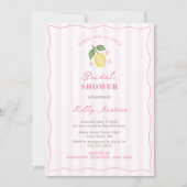 Invitation Hand-Drawn Pretty Pink Lemons Bridal Shower (Devant)