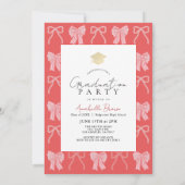 Invitation Hand-drawn Red Bows Photo Graduation Party (Dos)