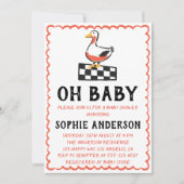 Invitation Hand Drawn Rustic Goose Oh Baby Shower (Devant)