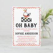Invitation Hand Drawn Rustic Goose Oh Baby Shower (Debout devant)