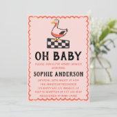 Invitation Hand Drawn Rustic Goose Oh Baby Shower (Debout devant)