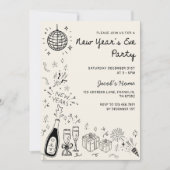 Invitation  Hand Drawn scribble Cheers New Years Eve Party (Devant)