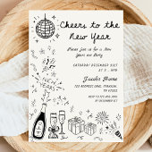 Invitation  Hand Drawn scribble New Year’s Eve Party
