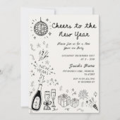 Invitation  Hand Drawn scribble New Year’s Eve Party (Devant)
