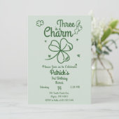 Invitation Hand Drawn Shamrock Any Age Birthday (Debout devant)