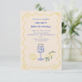 Invitation Hand Drawn Summer Adult 30th Birthday  (Debout devant)