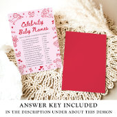 Invitation Hand Drawn Valentine Celebrity Baby Name Game