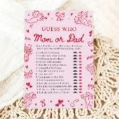 Invitation Hand Drawn Valentine Guess Who Mom or Dad Game