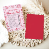 Invitation Hand Drawn Valentine Guess Who Mom or Dad Game