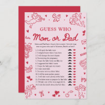 Hand Drawn Valentine Guess Who Mom or Dad Game