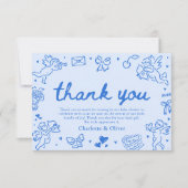 Invitation Hand Drawn Valentine Sweetheart Thank you card (Devant)