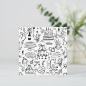 Invitation hand drawn wedding marriage champagne fountain (Debout devant)