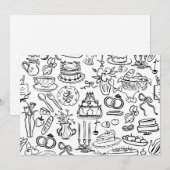 Invitation hand drawn wedding marriage vegan vegetarian (Devant / Derrière)