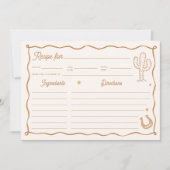 Invitation Hand Drawn Western Bridal Shower Recipe Card (Devant)