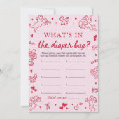 Invitation Hand Drawn What's In The Diaper Bag Baby Shower (Devant)