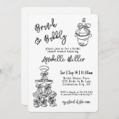 Invitation Hand Drawn Whimsical Bridal Shower (Devant / Derrière)