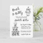 Invitation Hand Drawn Whimsical Bridal Shower (Debout devant)