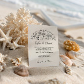 Invitation Hand-drawn whimsical line art wedding style