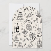 Invitation Hand-drawn whimsical line art wedding style (Dos)