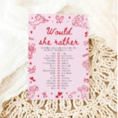 Invitation Hand Drawn Would She Rather Bridal Shower Game