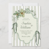 Invitation Hand Painted Sage Green Orchids Wedding (Devant)
