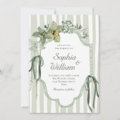Invitation Hand Painted Sage Green Orchids Wedding (Devant)