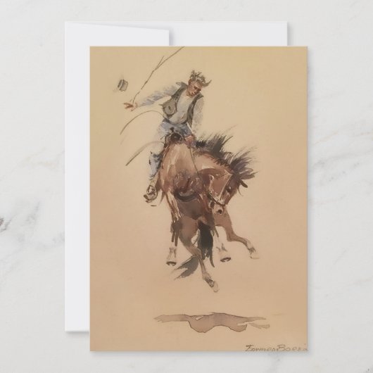 Invitation Hand Whipping a Bronc par Edward Borein (Devant)