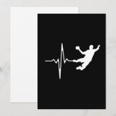 Invitation Handball - Handball Player Heartbeat (Devant / Derrière)