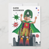 Invitation Handicap Superhero Anniversaire Amusants Fun Fun F (Devant)