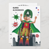 Invitation Handicap Superhero Anniversaire Amusants Fun Fun F (Devant / Derrière)