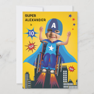 Invitation Handicap Volant Superhero Fun Anniversaire