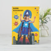 Invitation Handicap Volant Superhero Fun Anniversaire (Debout devant)