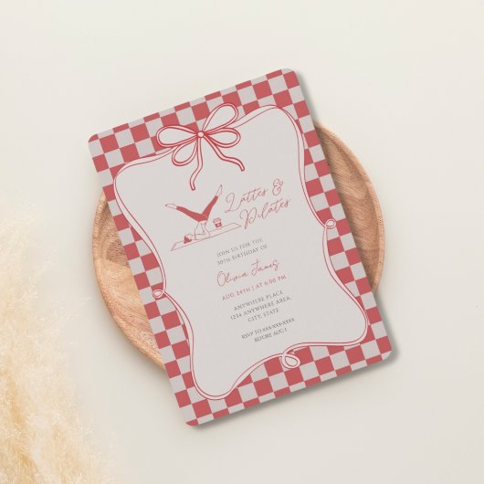 Invitation Handmade lattes and pilates bithday