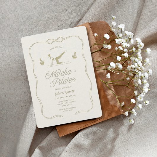 Invitation Handmade pilates bridal shower