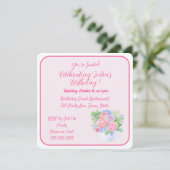 Invitation Handpainted Watercolor Flowers HAPPY BIRTHDAY (Debout devant)