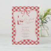 Invitation Handrawn, Bride on cloud wine bridal shower (Debout devant)