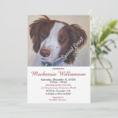 INVITATION HANDSOME SETTER PUPPY SOUHAITE HEUREUX ANNIVERSAIR (Debout devant)