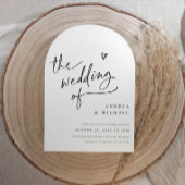 Invitation Handwriting Arch Heart Wedding Modern QR Code